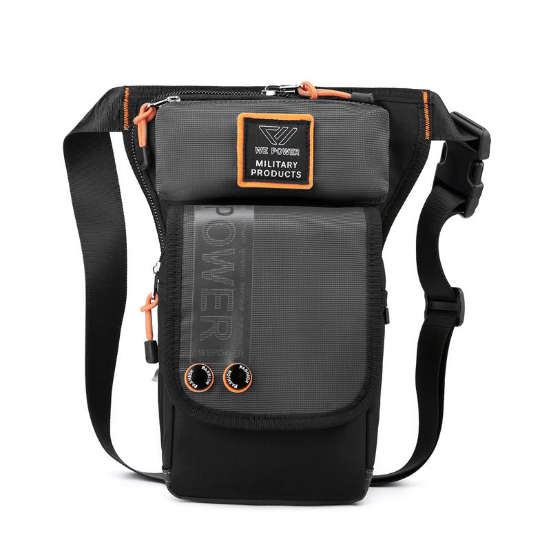 LoungeYard | Personalized Men's Motorcycle Style Waterproof Nylon Leg Chest Bag — product view 4