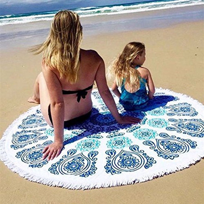 Beach towel in funny Hamburger design LoungeYard — product view 3
