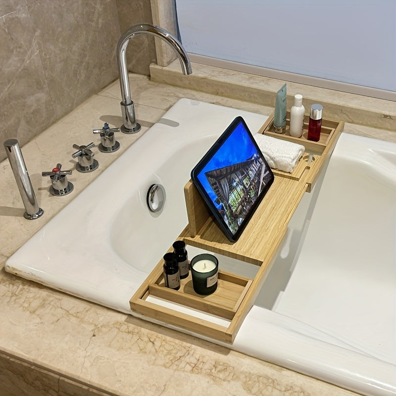 LoungeYard | Bamboo Bathtub Tray - For Ultimate Relaxation — product view 5