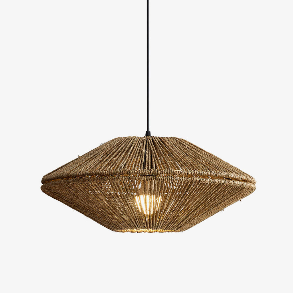 Sunburst Woven Straw Pendant Lamp — product view 1