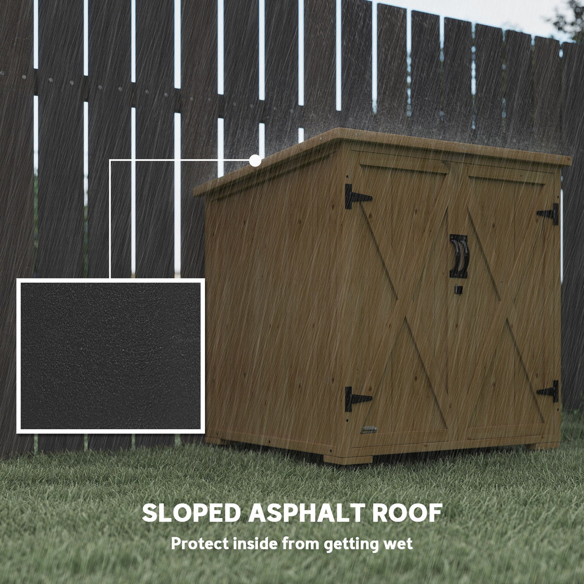 Wood Garden Shed with Adjustable Shelf and Double Doors — product view 7