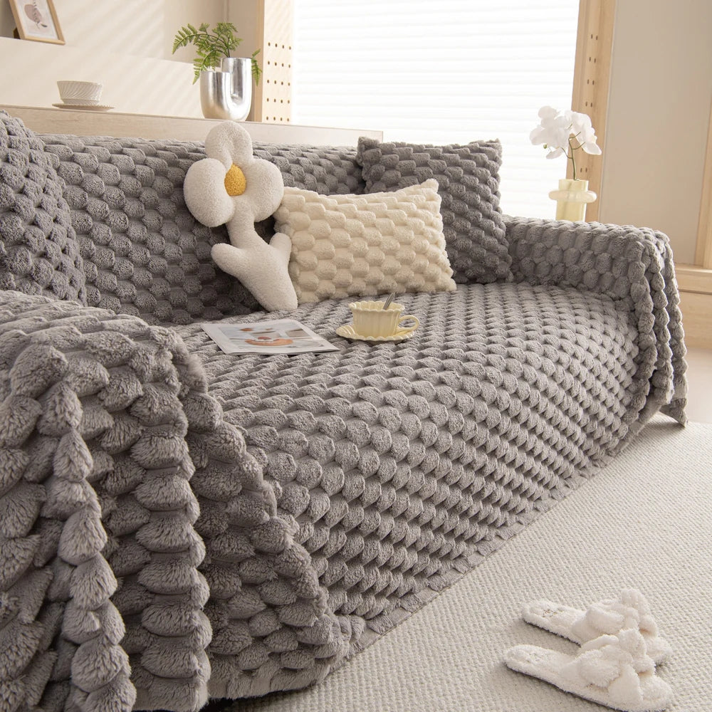 LoungeYard | Tufted Rabbit Faux Sofa Cover — product view 5