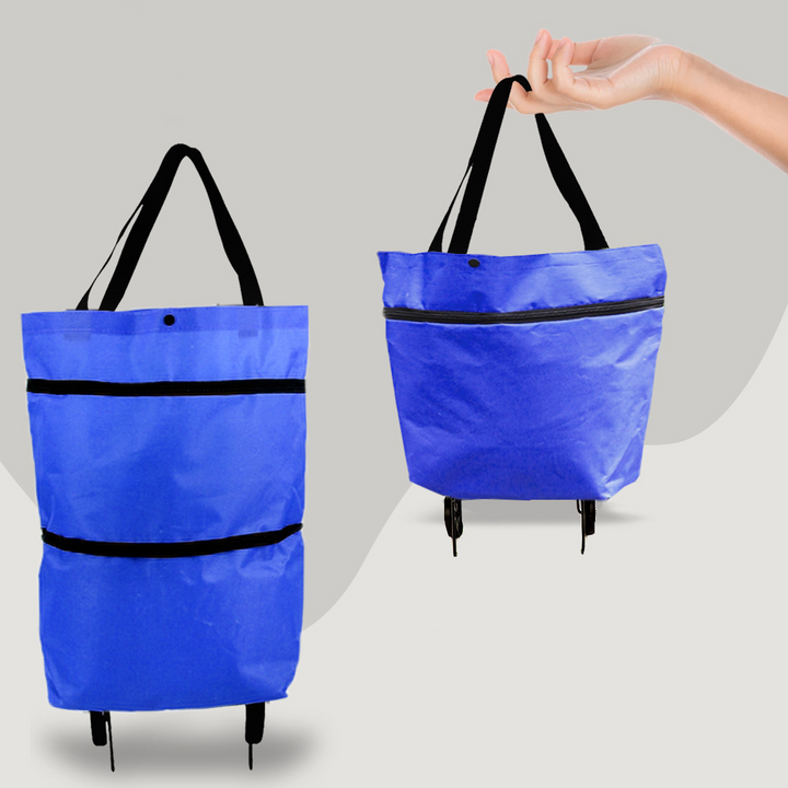 LoungeYard | 2-in-1 Foldable Shopping Bag with Wheels — product view 4