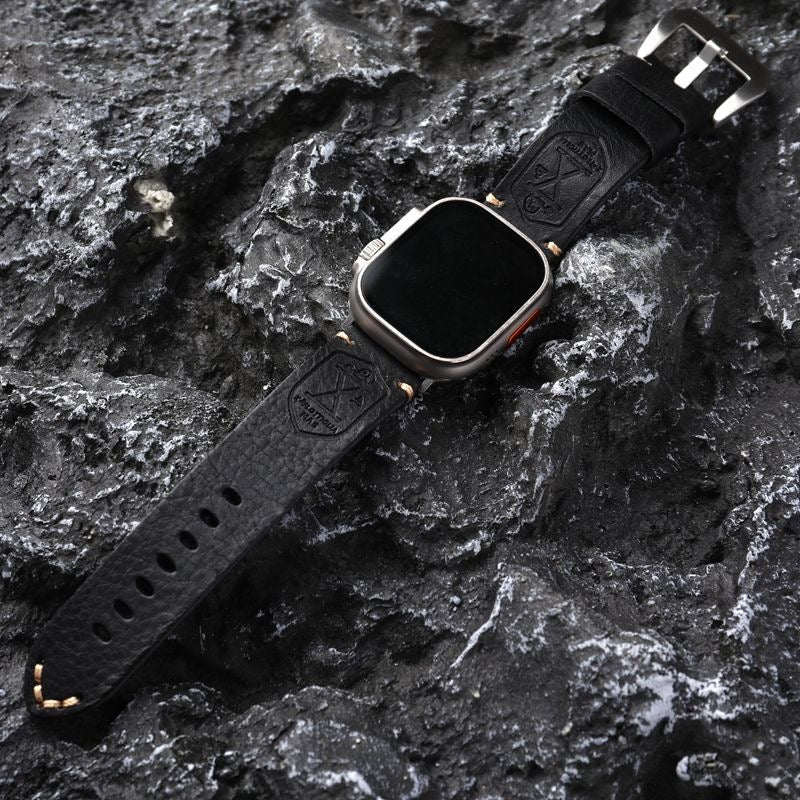Handcrafted Vintage Leather Apple Watch Band — product view 5