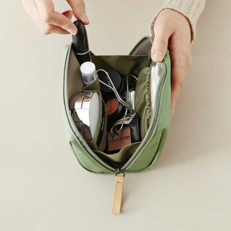 LoungeYard | Solid Color Cosmetic Bag with Double Zipper — product view 7