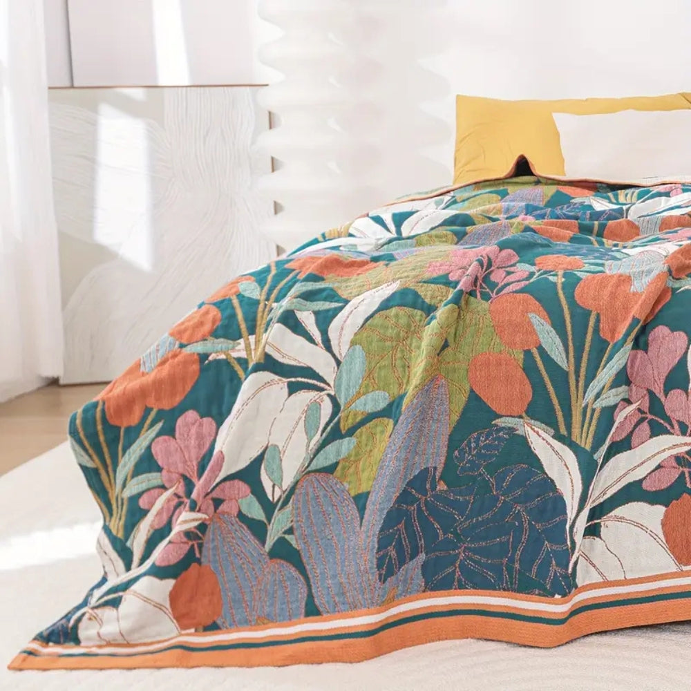 LoungeYard | Garden-Inspired Cotton Gauze Blanket — product view 3