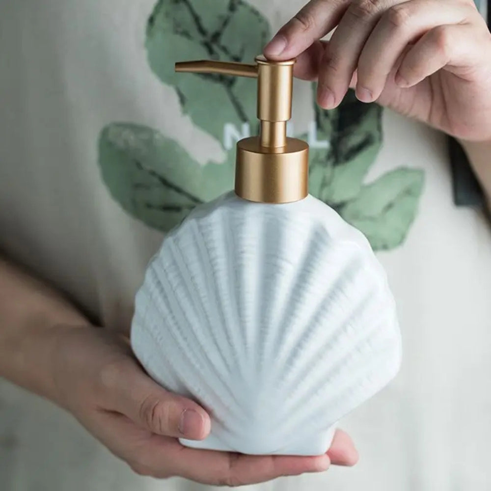 LoungeYard | Seashell Ceramic Soap Dispenser — product view 1