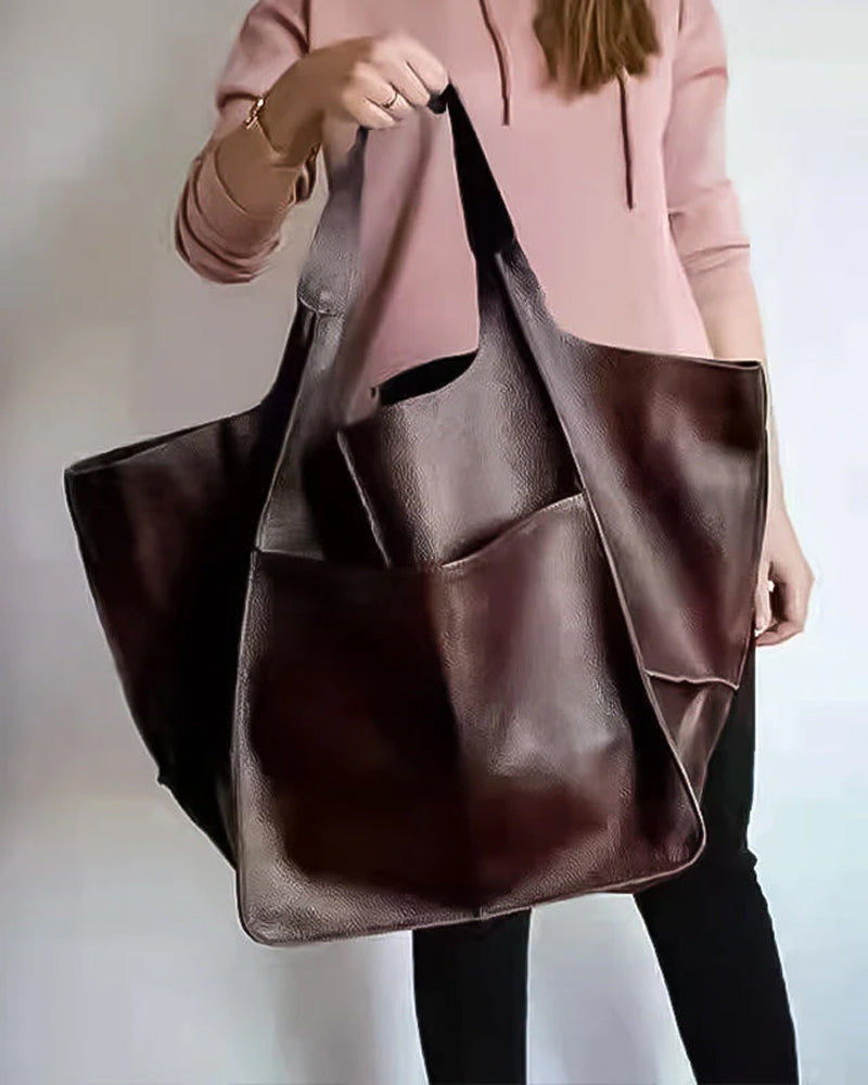 LoungeYard | Chic & Sustainable Leather Bag with Large Capacity - Elegant, Versatile Women's Handbag — product view 6