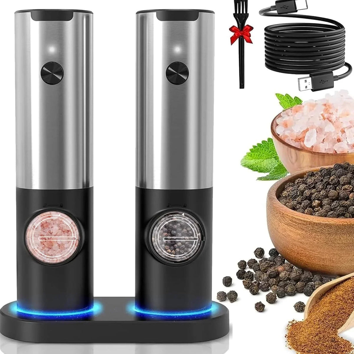 LoungeYard | Noble Electric Salt and Pepper Mill with Battery — product view 7