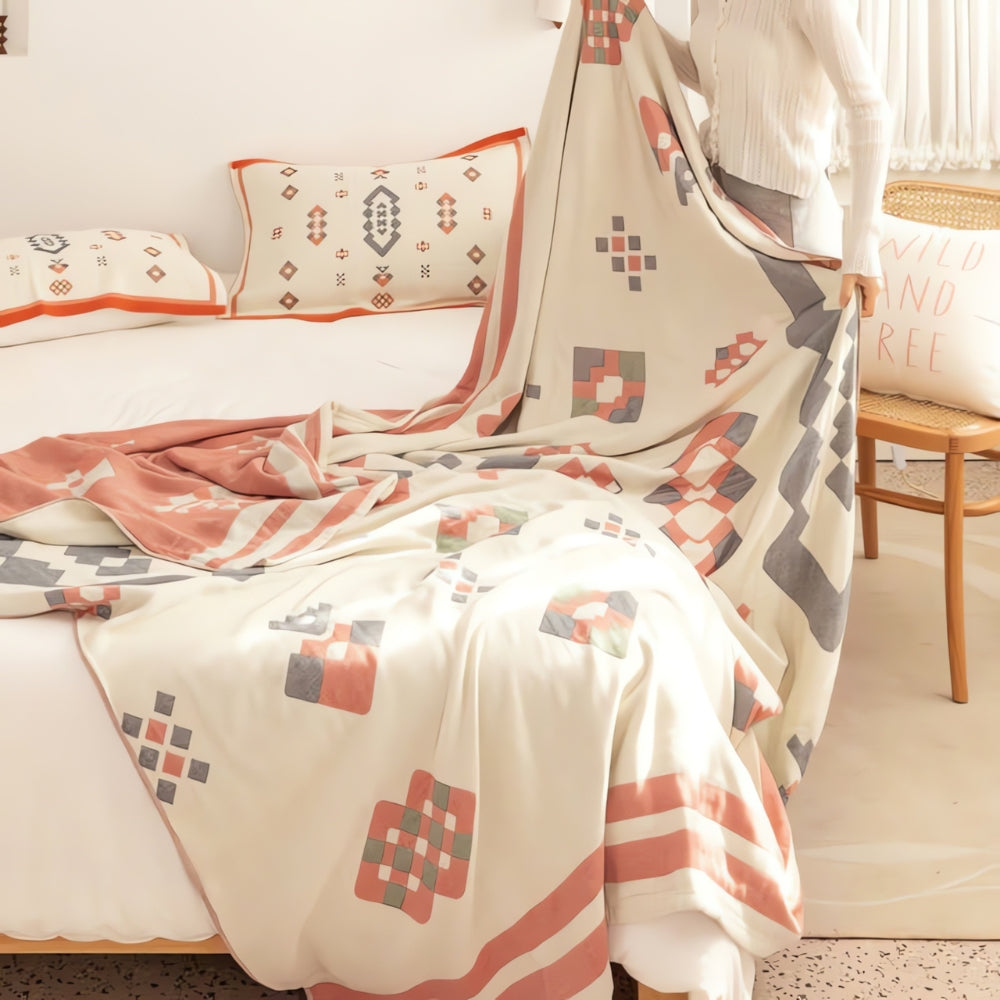 LoungeYard | Chevron Design Four-Layer Cotton Blanket — product view 4