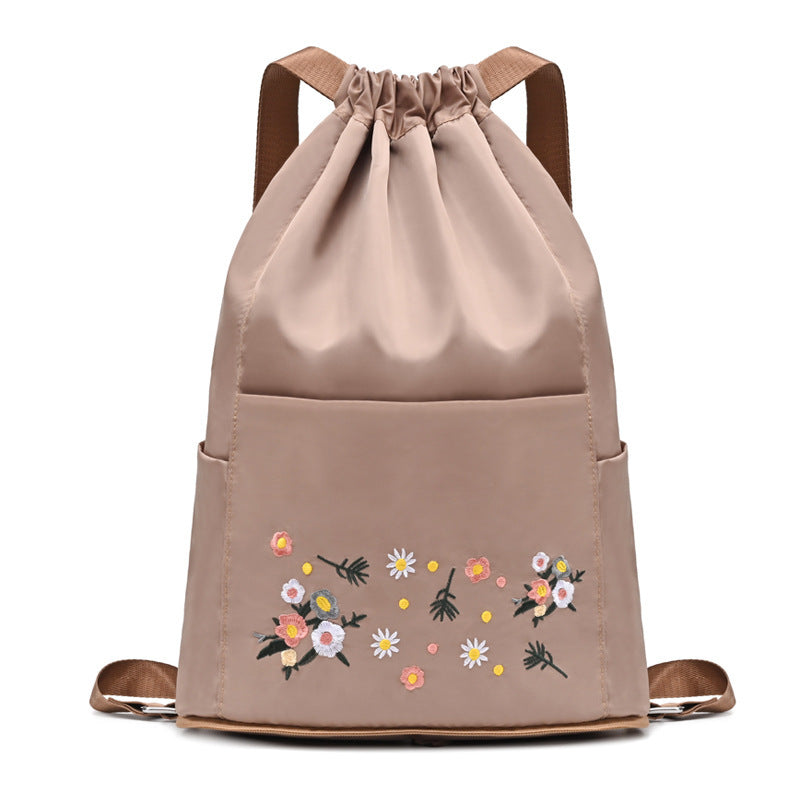 LoungeYard | Simple embroidered drawstring yoga bag — product view 1
