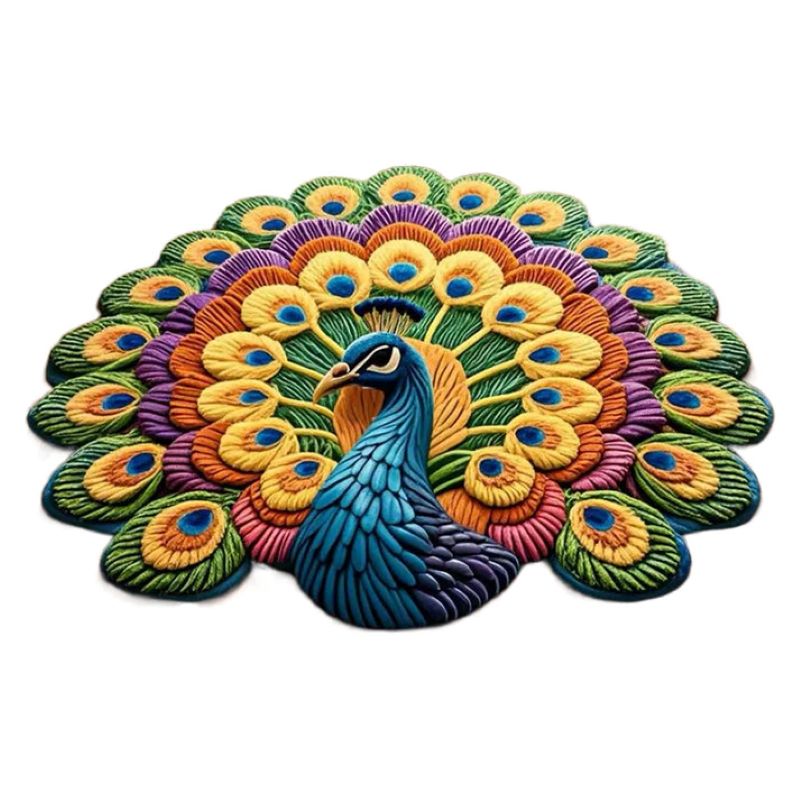 LoungeYard | Quick-drying non-slip peacock floor mat — product view 7