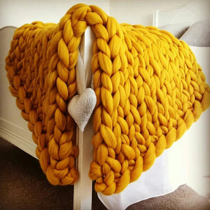 LoungeYard | Thick Line Sofa Knitted Blanket — product view 2