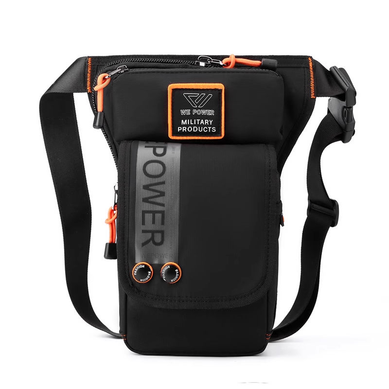 LoungeYard | Personalized Men's Motorcycle Style Waterproof Nylon Leg Chest Bag — product view 1
