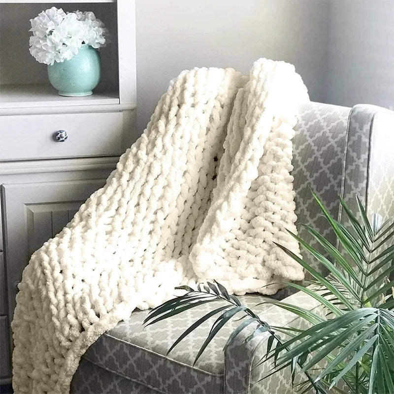 LoungeYard | Thick Line Sofa Knitted Blanket — product view 1