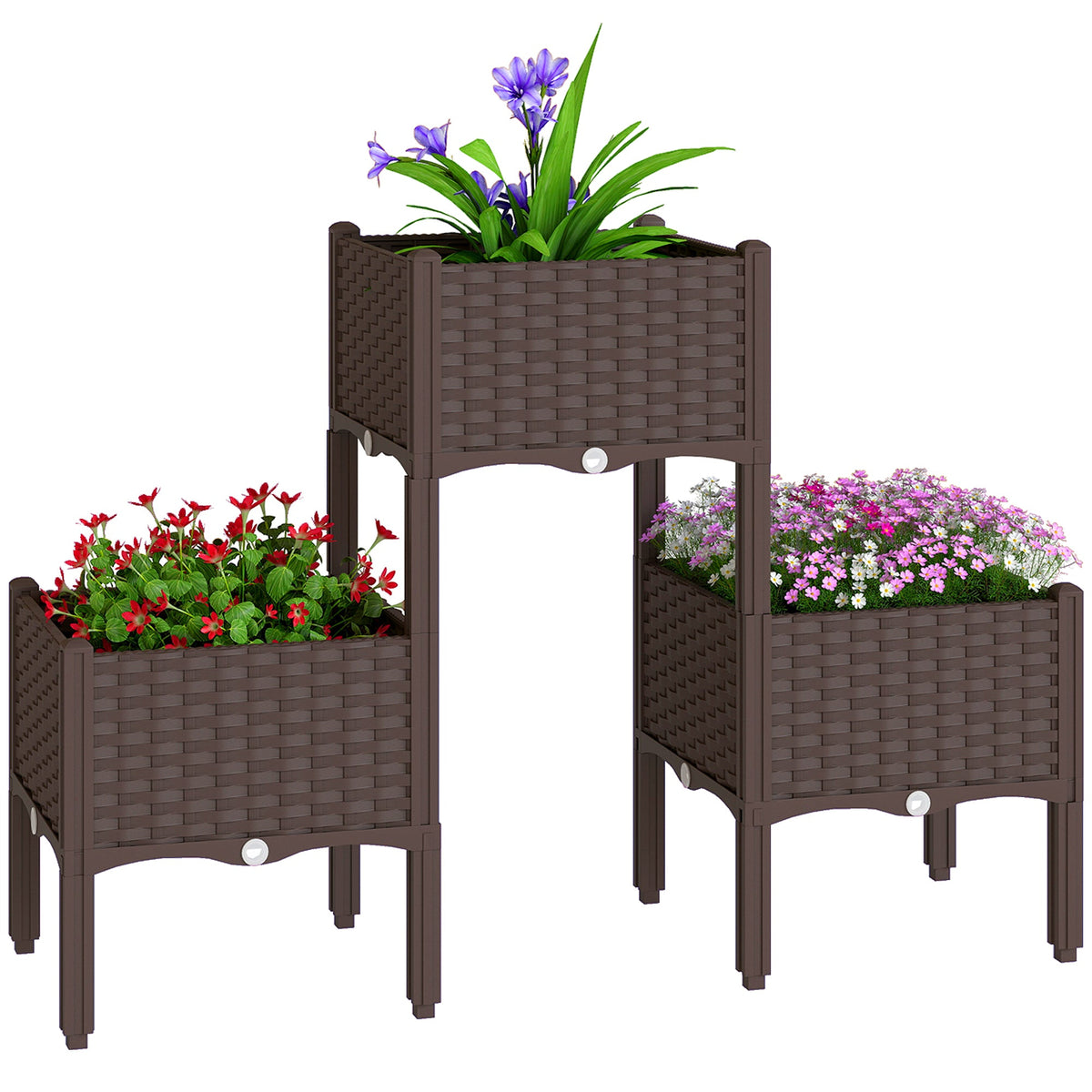 Self-Watering Plastic Raised Garden Bed with Legs — product view 1
