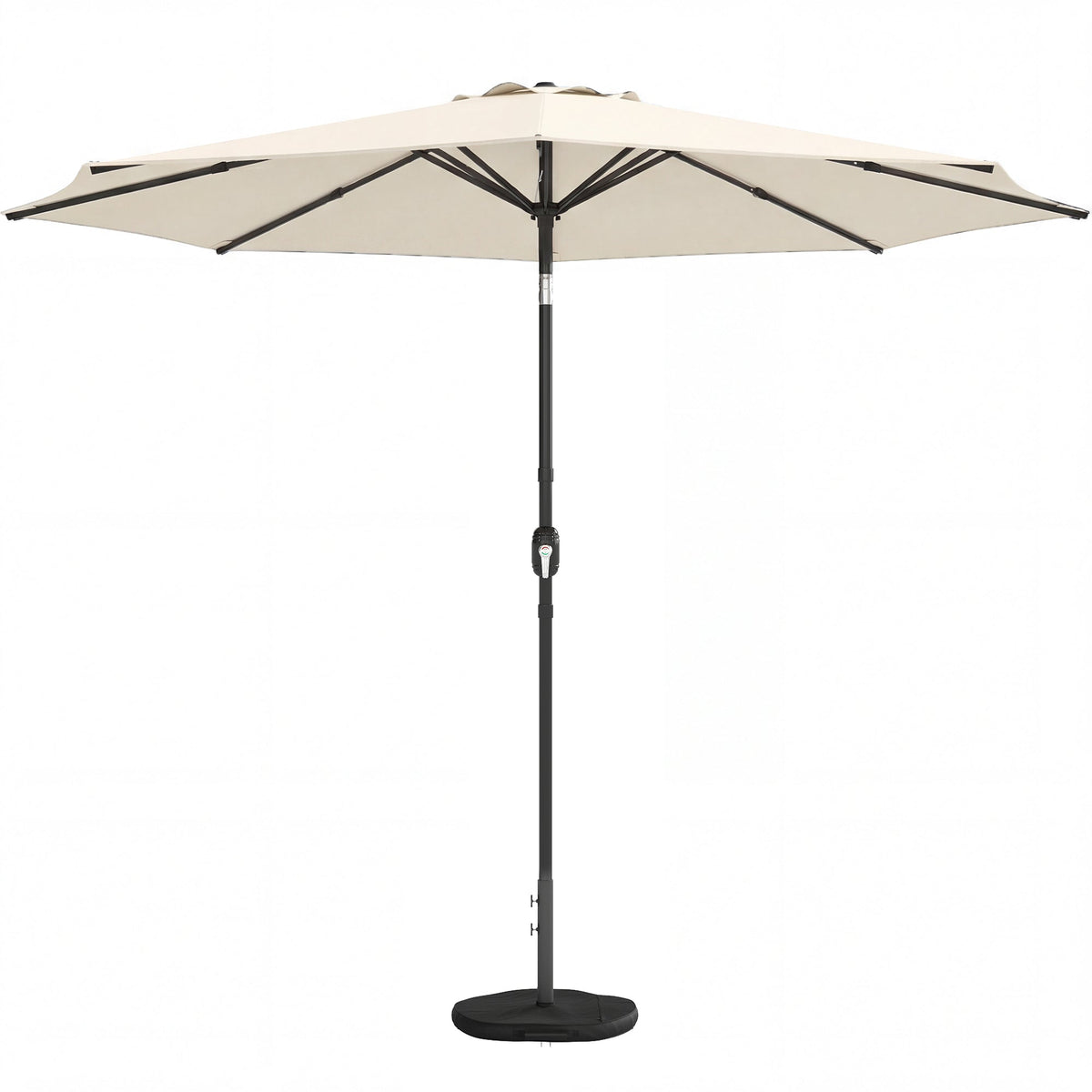 2.7 m Garden Parasol with Cross Base, Sandbag and Tilt, Cream White — product view 2