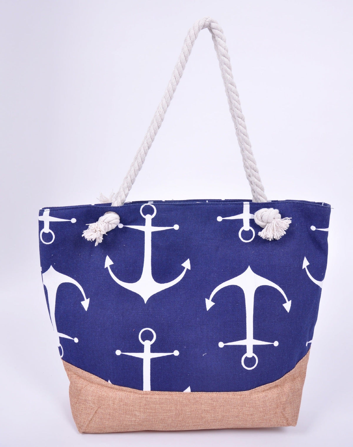 Spacious beach bag with maritime anchor design LoungeYard — product view 1