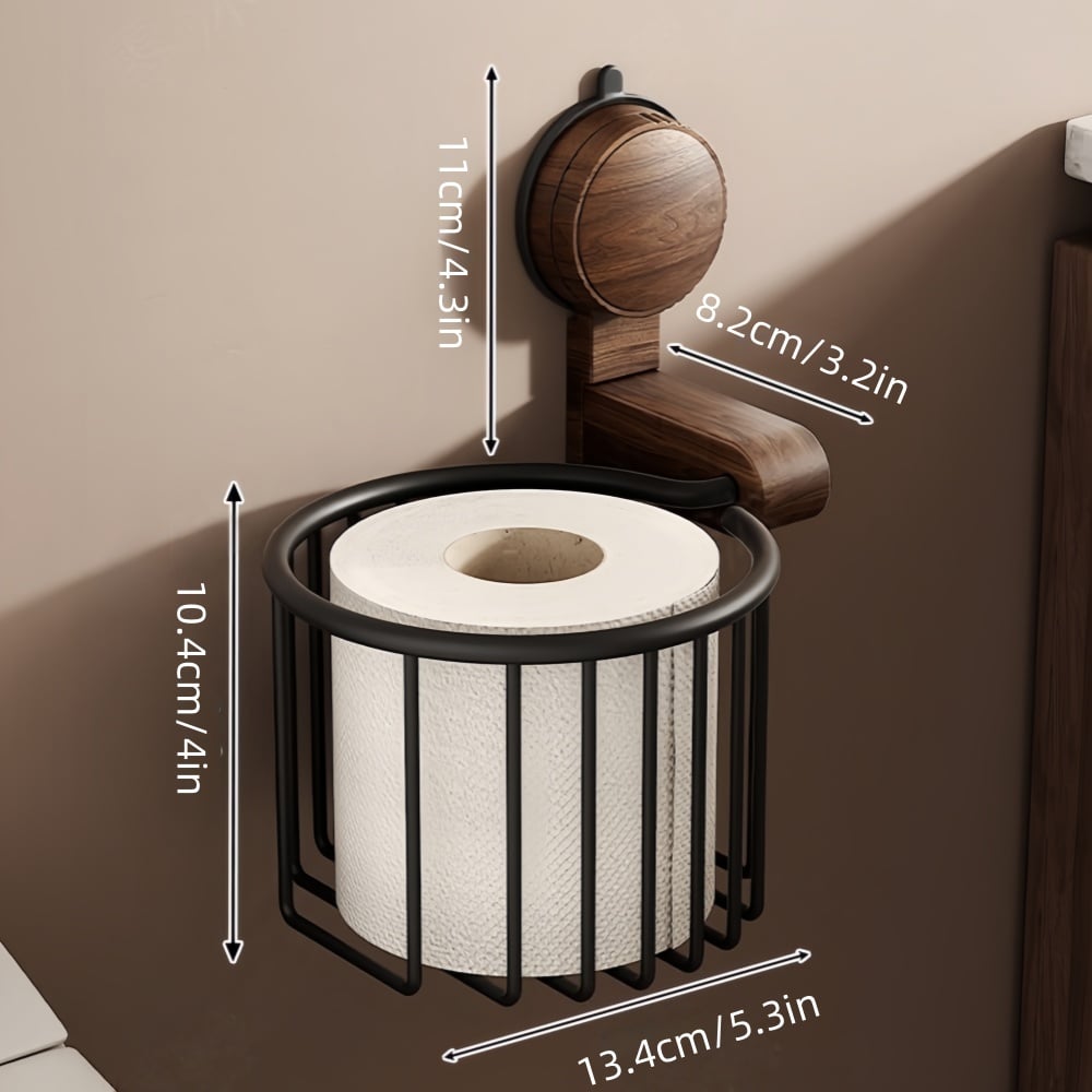 LoungeYard | Suction Cup Walnut Paper Towel Holder — product view 4