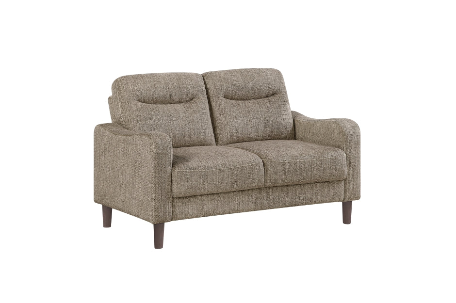 Homelegance Linden Brown Chenille Sofa and Love Seat Set with Rounded Arms – 9180BRW-2PC — product view 2