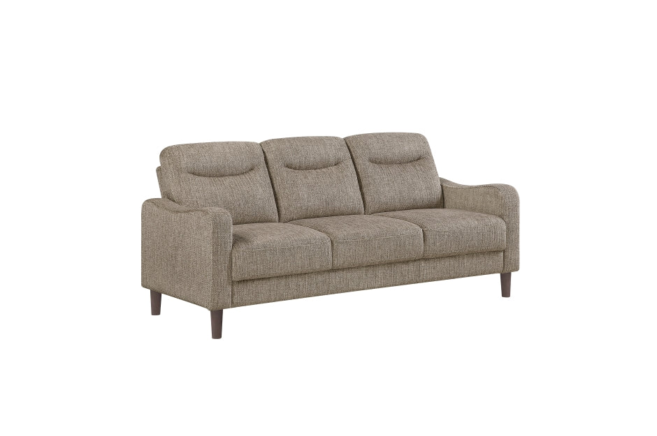 Homelegance Linden Brown Chenille Sofa and Love Seat Set with Rounded Arms – 9180BRW-2PC — product view 4