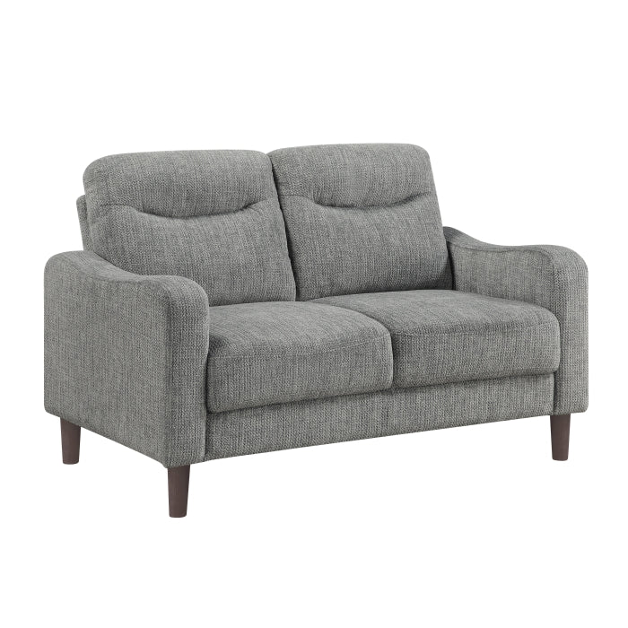 Homelegance Linden Grey Chenille Sofa and Love Seat Set with Rounded Arms – 9180GRY-2PC — product view 3