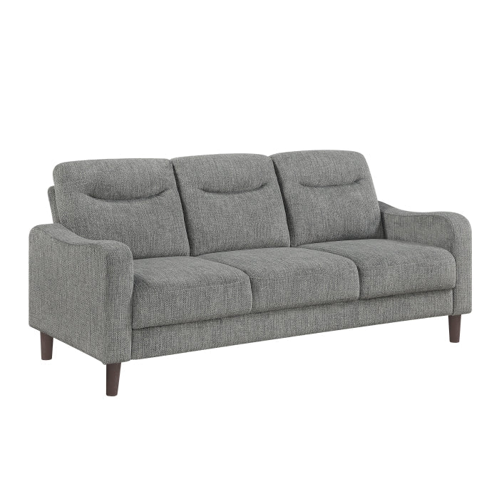 Homelegance Linden Grey Chenille Sofa and Love Seat Set with Rounded Arms – 9180GRY-2PC — product view 2