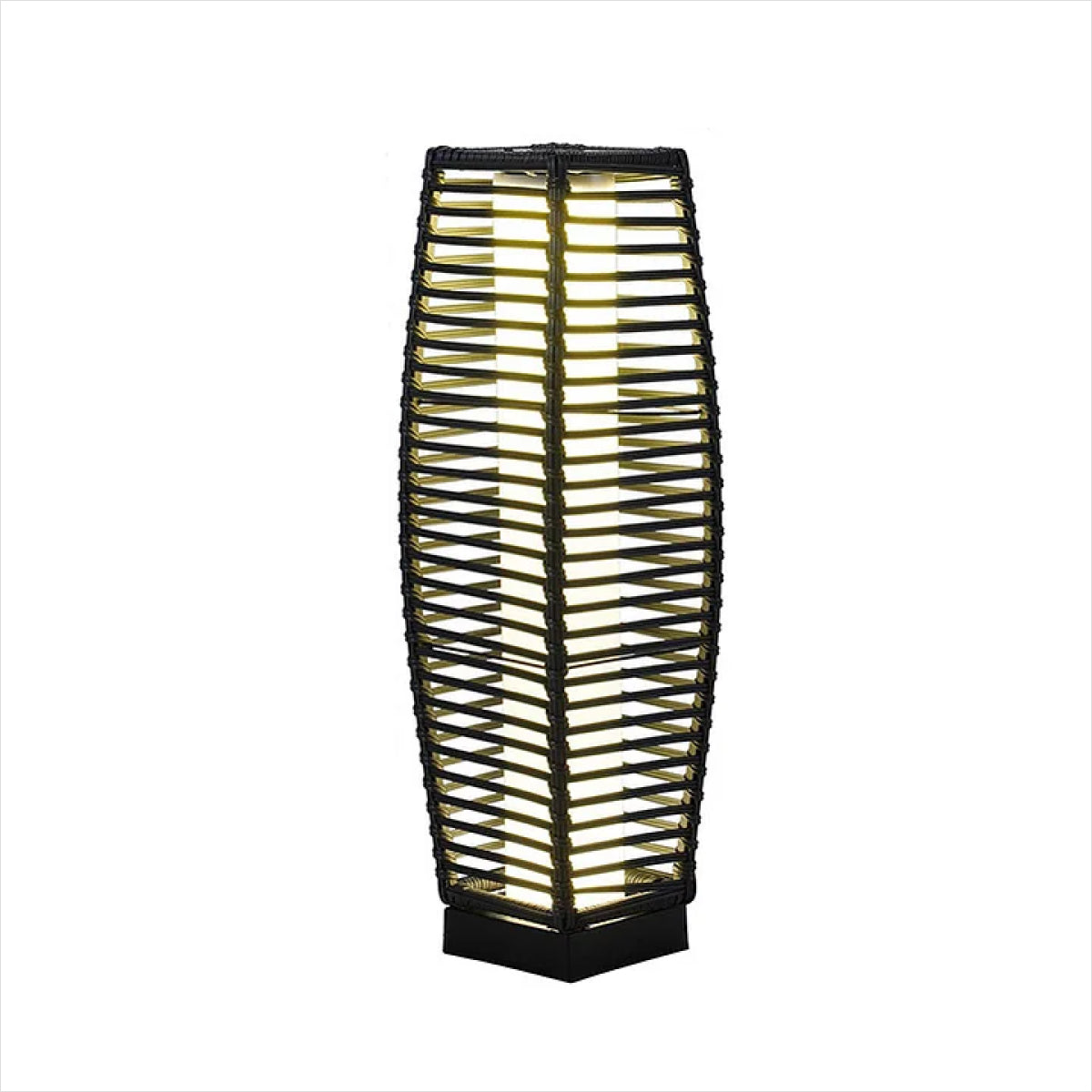 LOUNGE YARD Outdoor Solar-Powered Crossover Woven Resin Wicker Floor Lamp — product view 2
