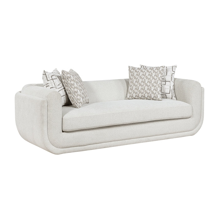 Nimbus Beige Chenille Sofa and Love Seat Set with Rounded Arms – 9188NBE-2PC — product view 2
