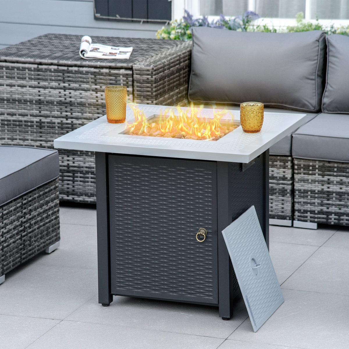 71 x 71 x 62 cm Gas Fire Pit Table, 40000 BTU, Black — product view 4