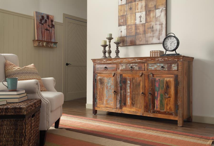 Harper 3-Door Reclaimed Wood Accent Cabinet Sideboard – 950367 — product view 1