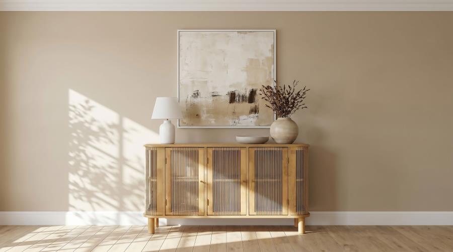 Coaster Ervine Natural Finish Rope Panel Accent Cabinet Sideboard – 950460 — product view 1