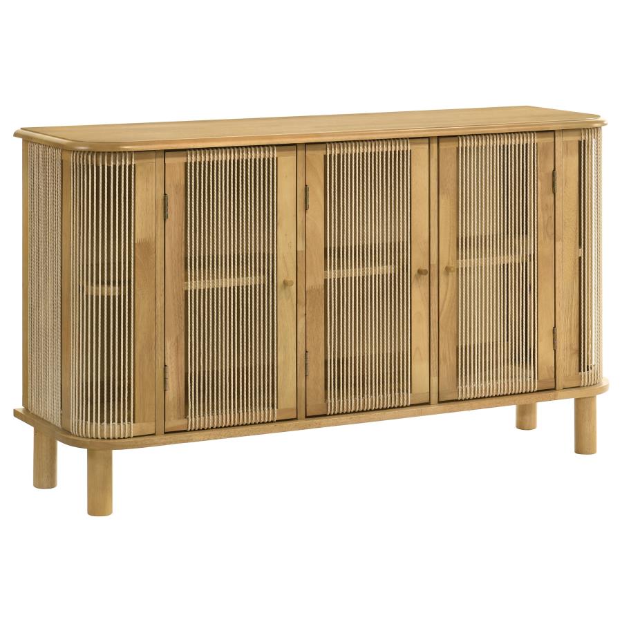 Coaster Ervine Natural Finish Rope Panel Accent Cabinet Sideboard – 950460 — product view 2