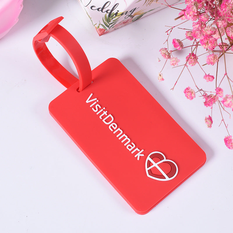 silicone luggage ID tag with adjustable strap and embossed travel identification panel LoungeYard — product view 1