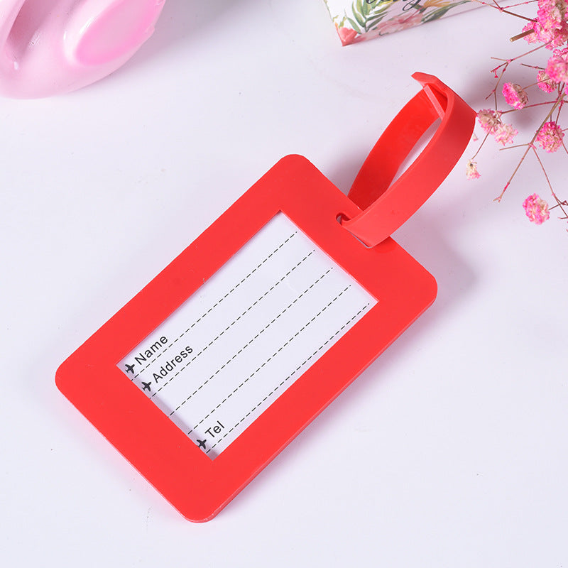 silicone luggage ID tag with adjustable strap and embossed travel identification panel LoungeYard — product view 2