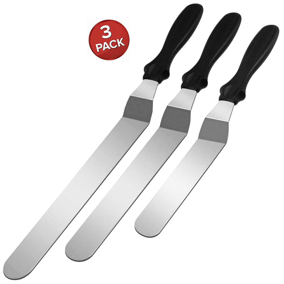LoungeYard | Stainless Steel Cake Spatula Set 3 Pack — product view 1