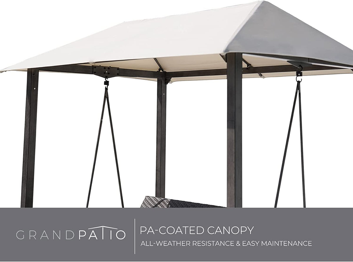 LOUNGE YARD Outdoor Porch Swing 3-Seat with Canopy and Removable Cushion for Garden, Backyard, Poolside — product view 6