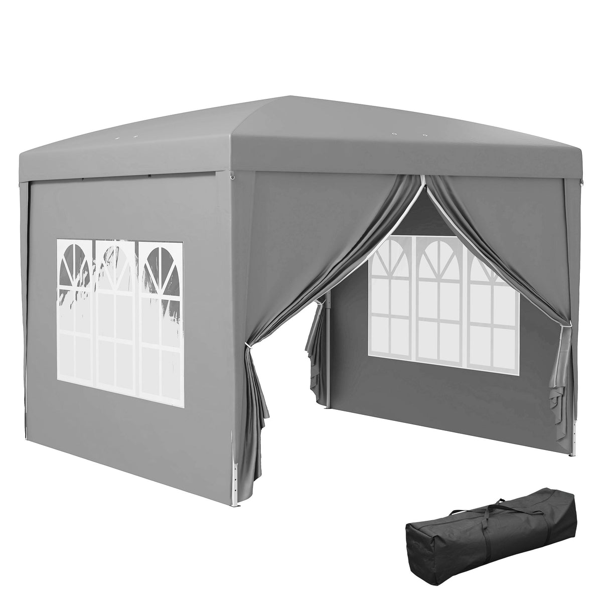 10' x 10' Outdoor Pop-Up Party Tent with Carry Bag, Light Grey — product view 1