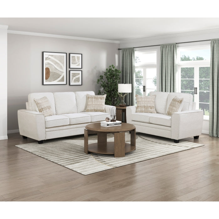 Zander Beige Chenille Sofa and Love Seat Set with Rounded Arms – 9745BE-2PC — product view 1