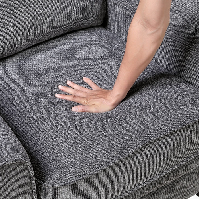 Zander Dark Grey Chenille Sofa and Love Seat Set with Rounded Arms – 9745DG-2PC — product view 7