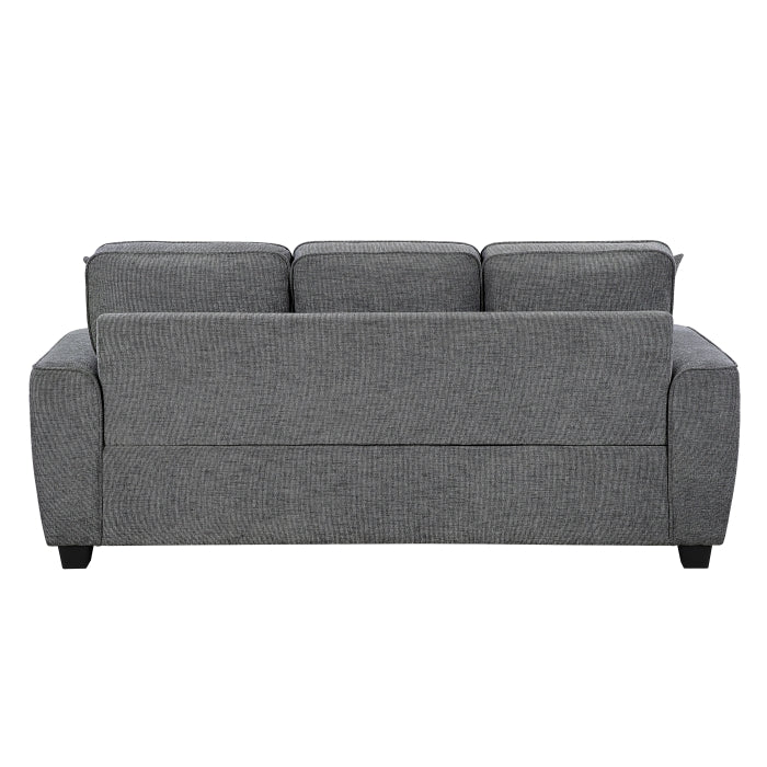 Zander Dark Grey Chenille Sofa and Love Seat Set with Rounded Arms – 9745DG-2PC — product view 3