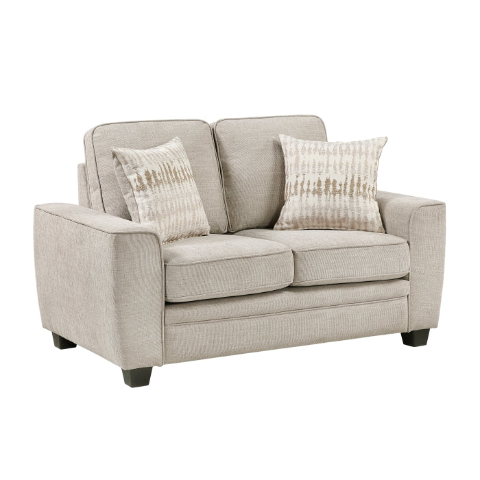 Zander Taupe Chenille Sofa and Love Seat Set with Rounded Arms – 9745TP-2PC — product view 4