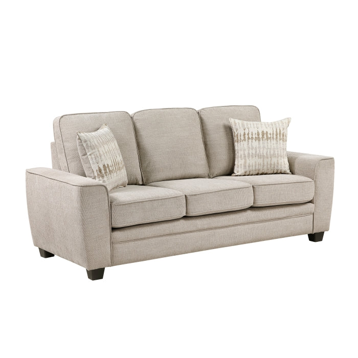 Zander Taupe Chenille Sofa and Love Seat Set with Rounded Arms – 9745TP-2PC — product view 2