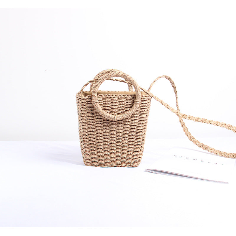 Handmade wicker bag with round handles LoungeYard — product view 2