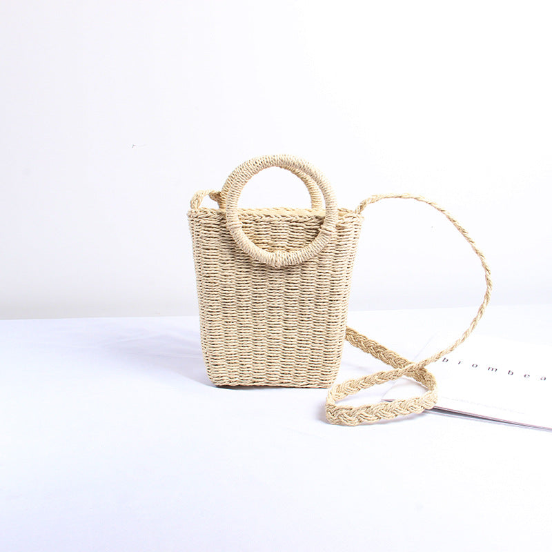 Handmade wicker bag with round handles LoungeYard — product view 4