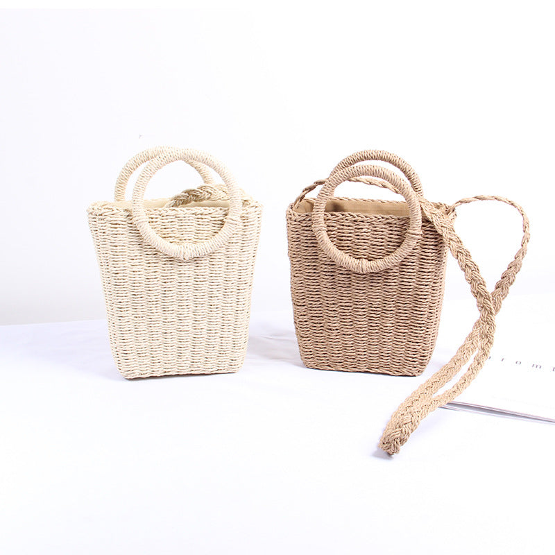 Handmade wicker bag with round handles LoungeYard — product view 1