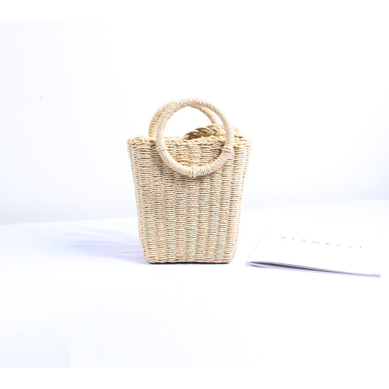 Handmade wicker bag with round handles LoungeYard — product view 7