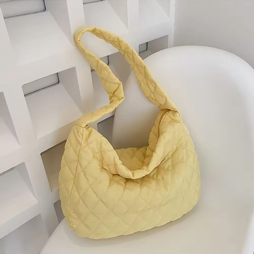 LoungeYard | Padded Ballerina Extra Large Puffer Tote Crossbody Padded Shoulder Bag — product view 7