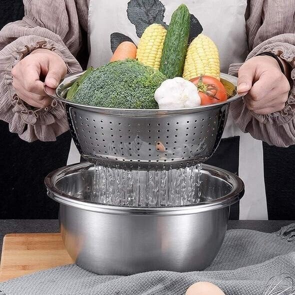 LoungeYard | Multifunctional colander in stainless steel — product view 6