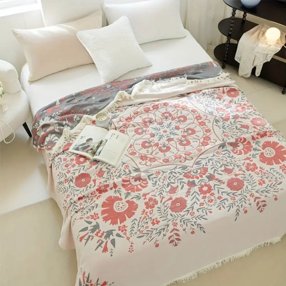 LoungeYard | Versailles-Inspired Reversible Floral Blanket — product view 1
